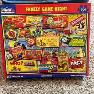 White mountain puzzle - family game night